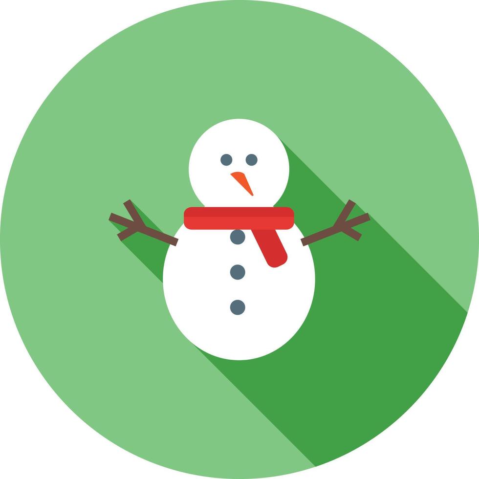 Snowman II Flat Long Shadow Icon vector