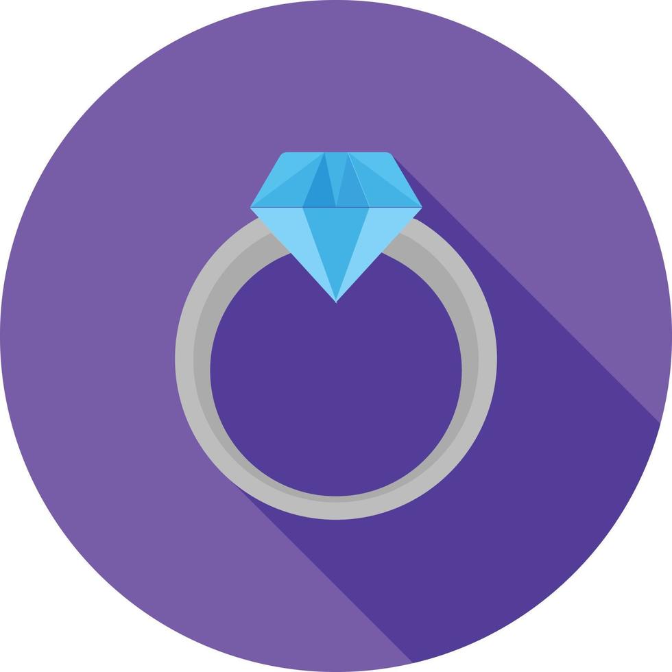 Diamond Ring Flat Long Shadow Icon vector