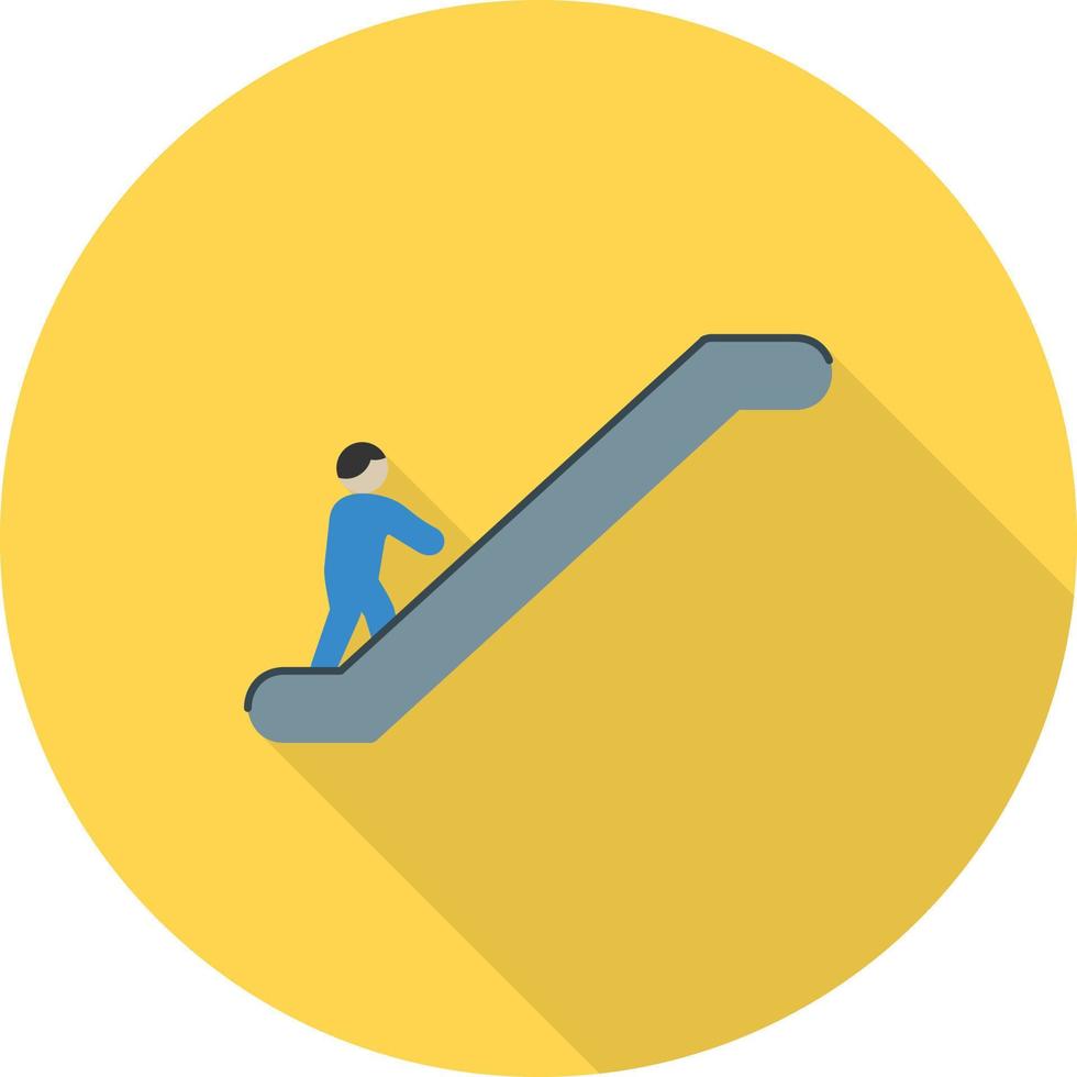 Escalator Flat Long Shadow Icon vector