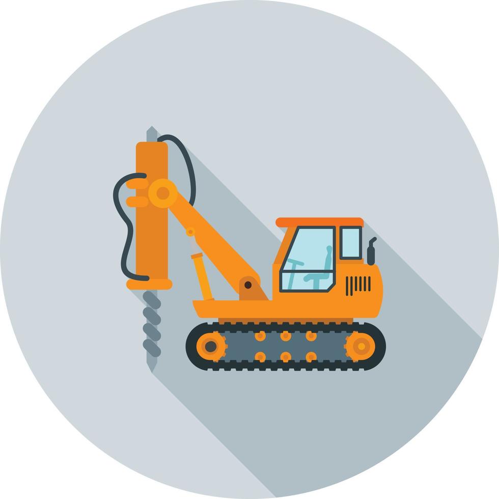 Drill Flat Long Shadow Icon vector