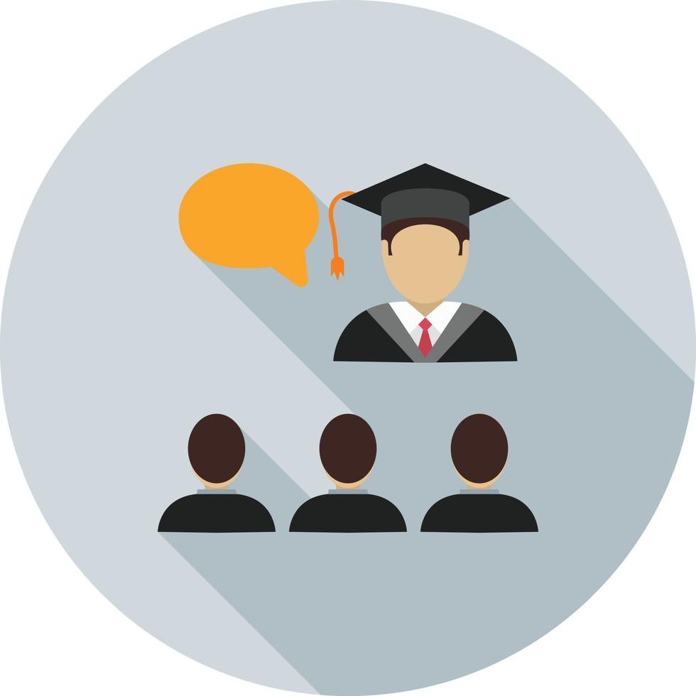 Lecture Flat Long Shadow Icon vector