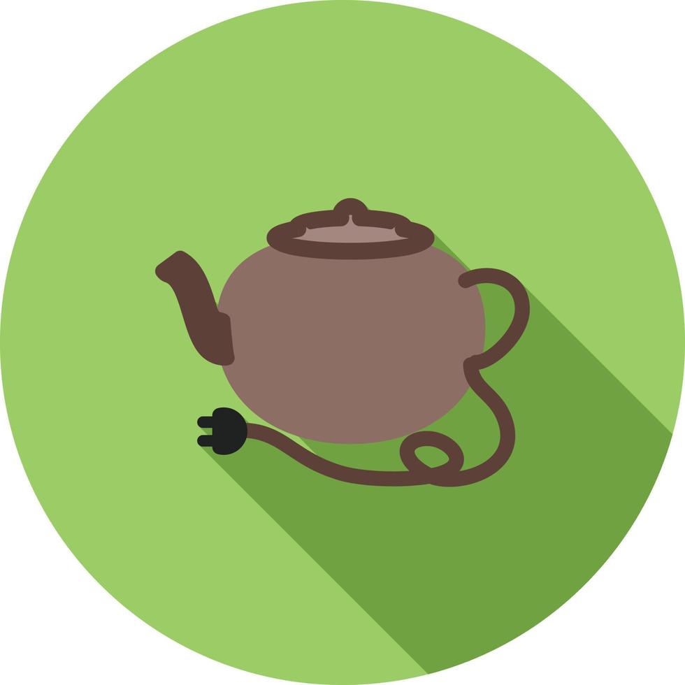 Tea kettle Flat Long Shadow Icon vector