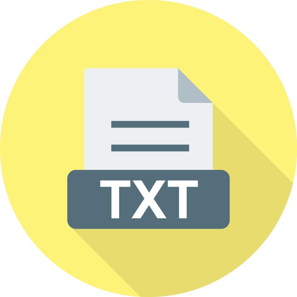 TXT Flat Long Shadow Icon vector