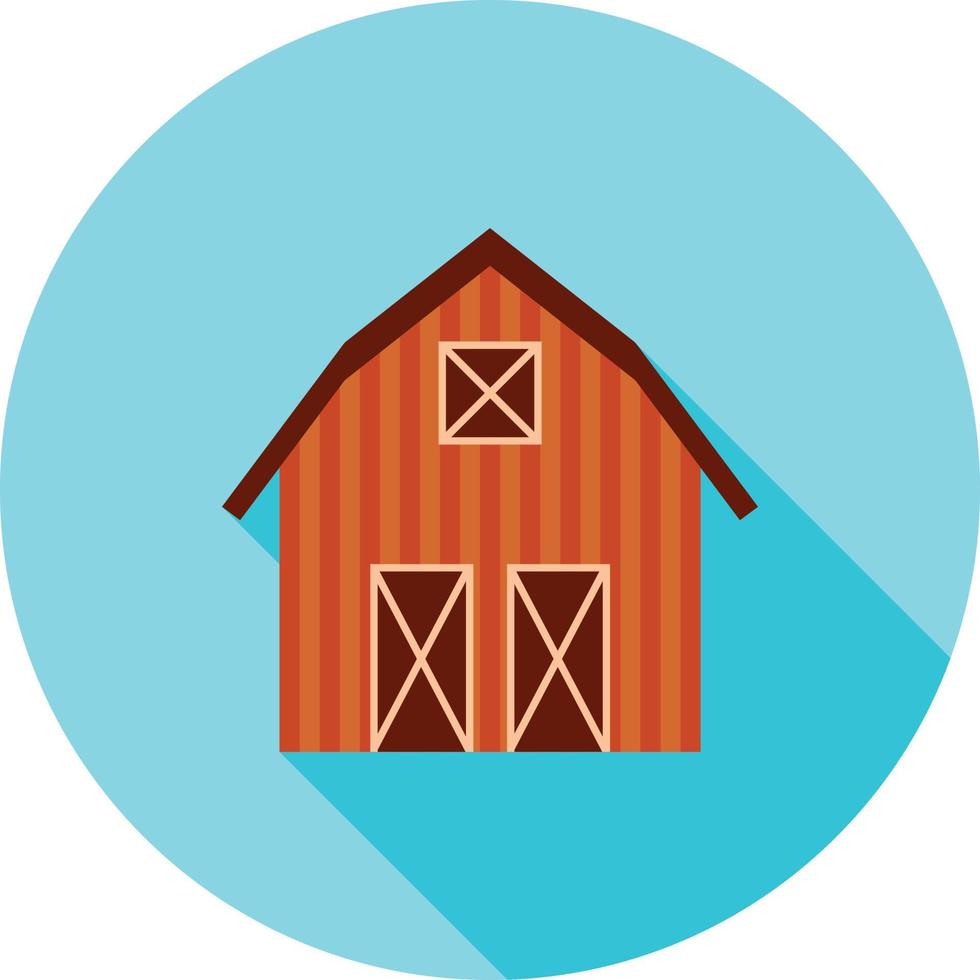 Barn Flat Long Shadow Icon vector