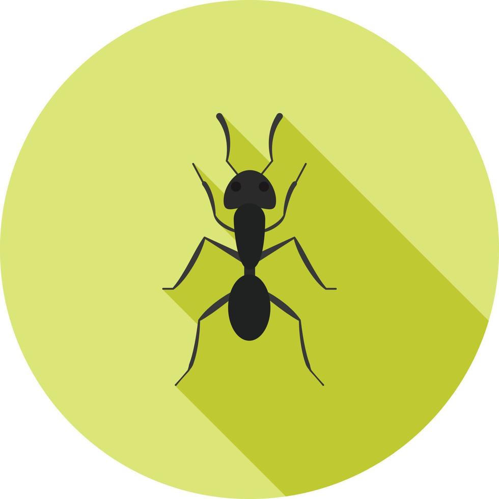 icono de sombra larga plana de hormiga vector
