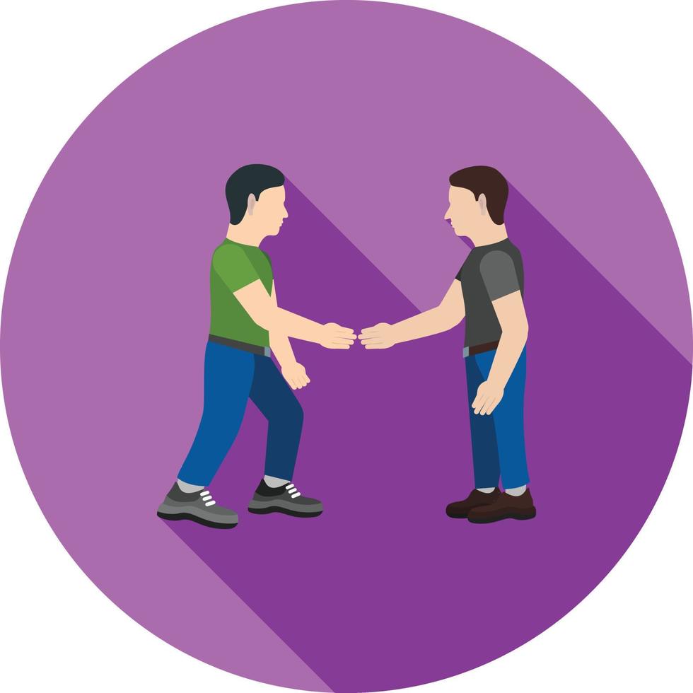 Shaking Hands Flat Long Shadow Icon vector