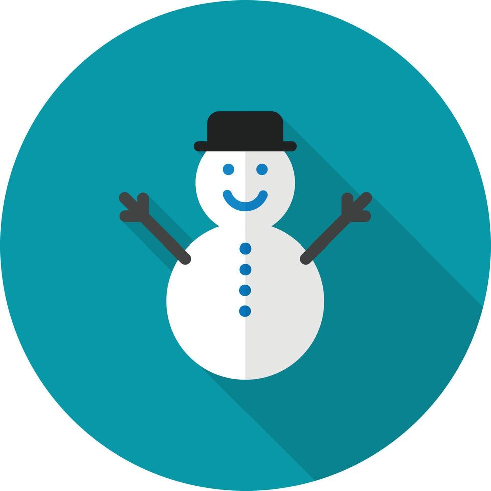 Snowman Flat Long Shadow Icon vector