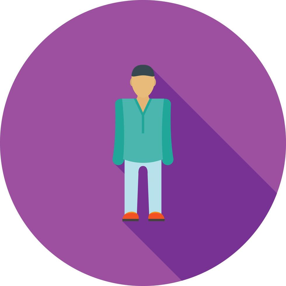 Male Patient Flat Long Shadow Icon vector