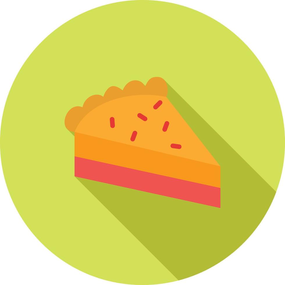 Slice of Pie Flat Long Shadow Icon vector