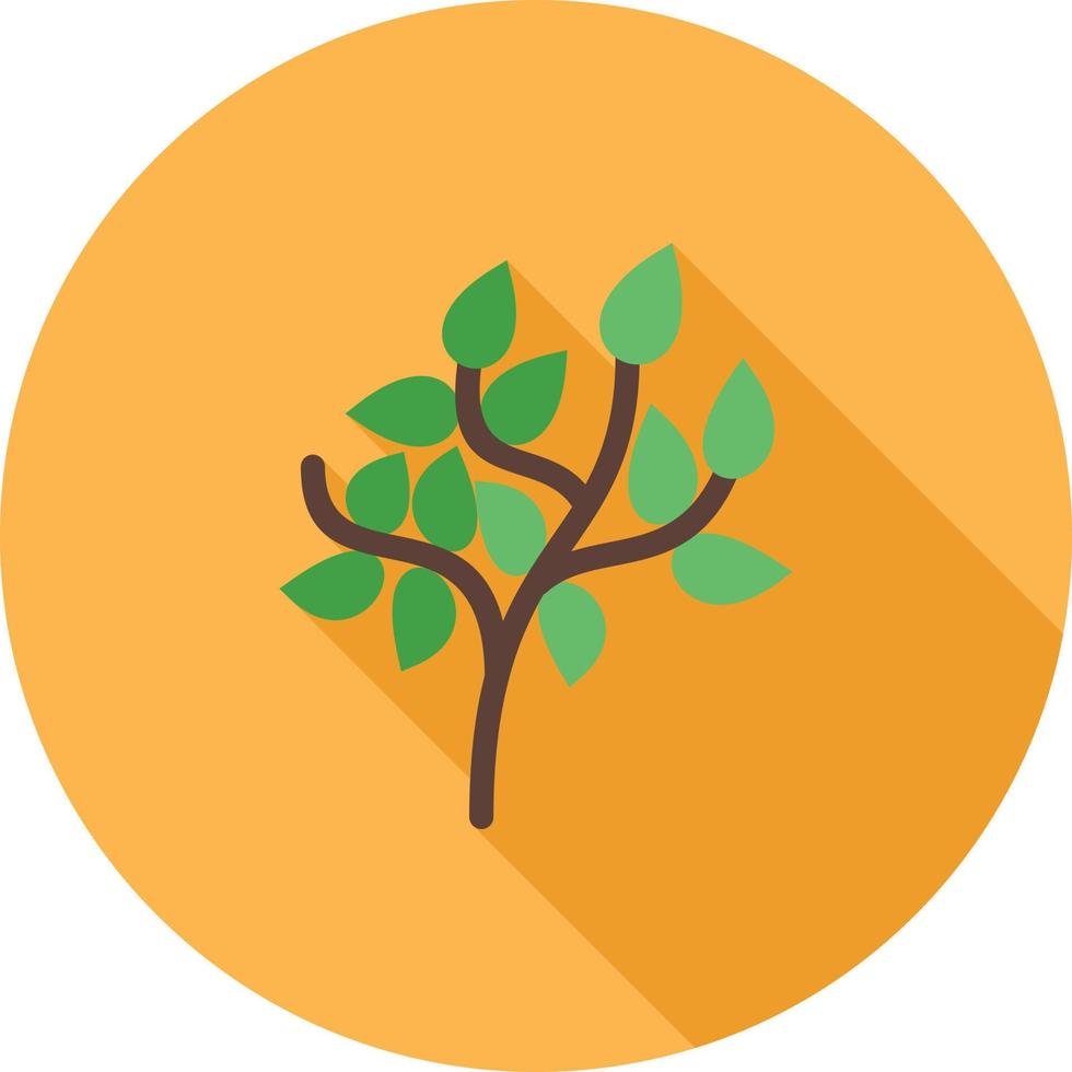 Tree Flat Long Shadow Icon vector