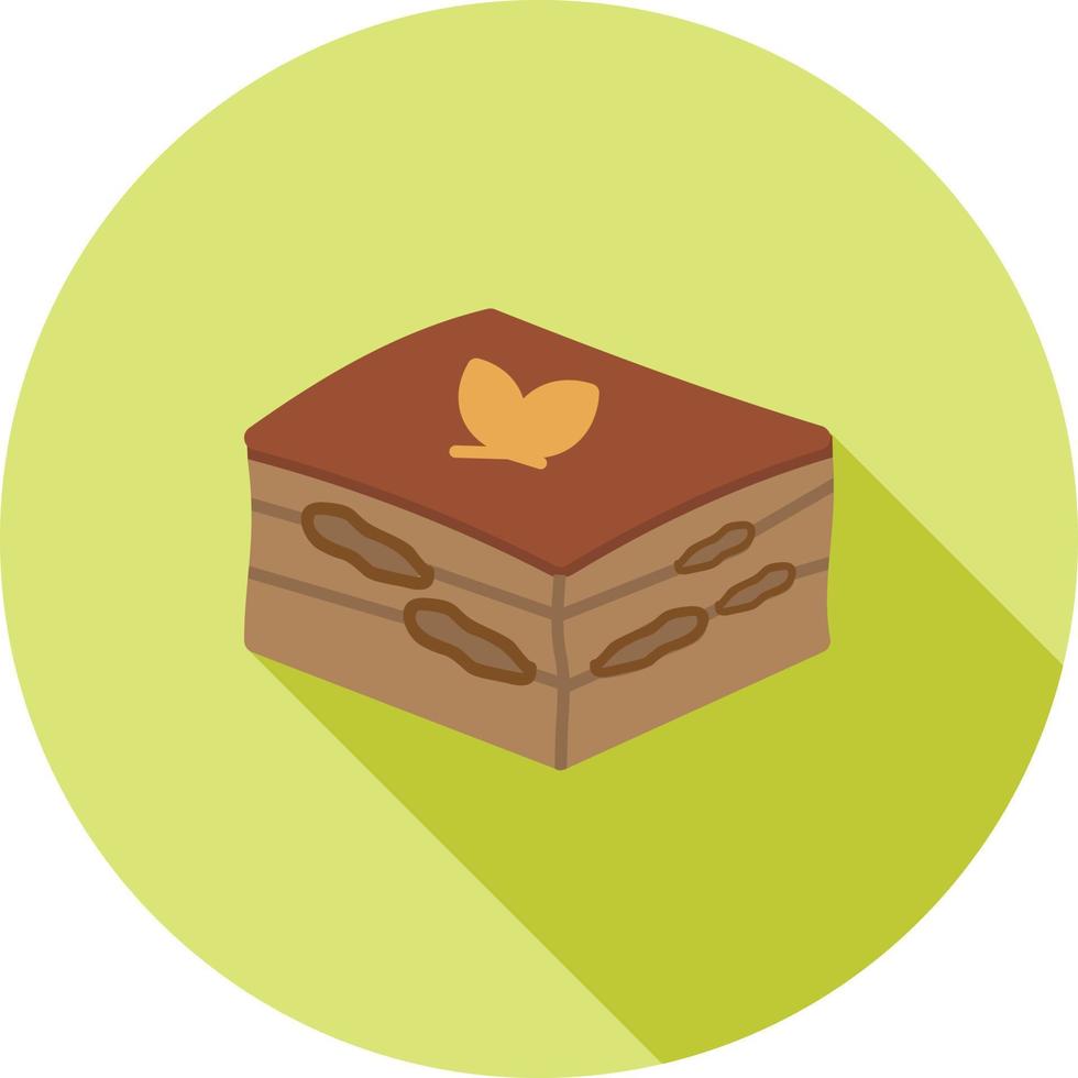 Tiramisu Flat Long Shadow Icon vector