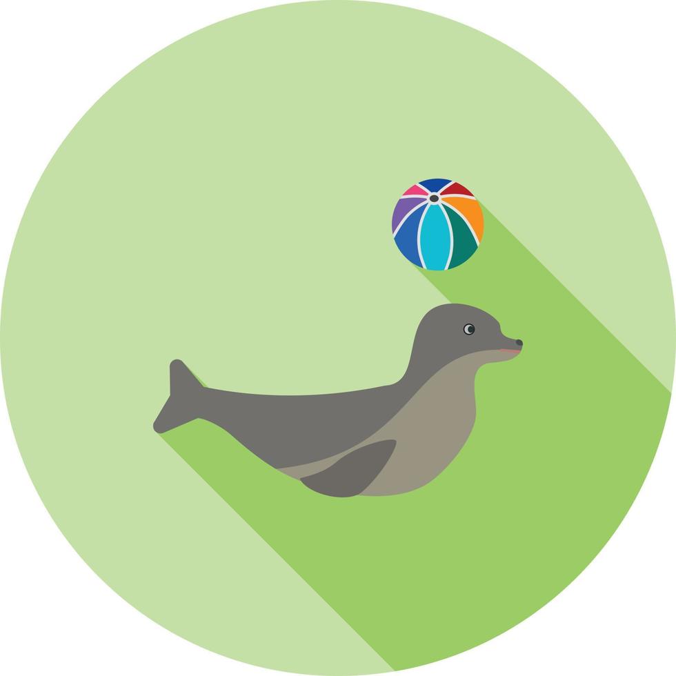 Sea Dog Performing Flat Long Shadow Icon vector