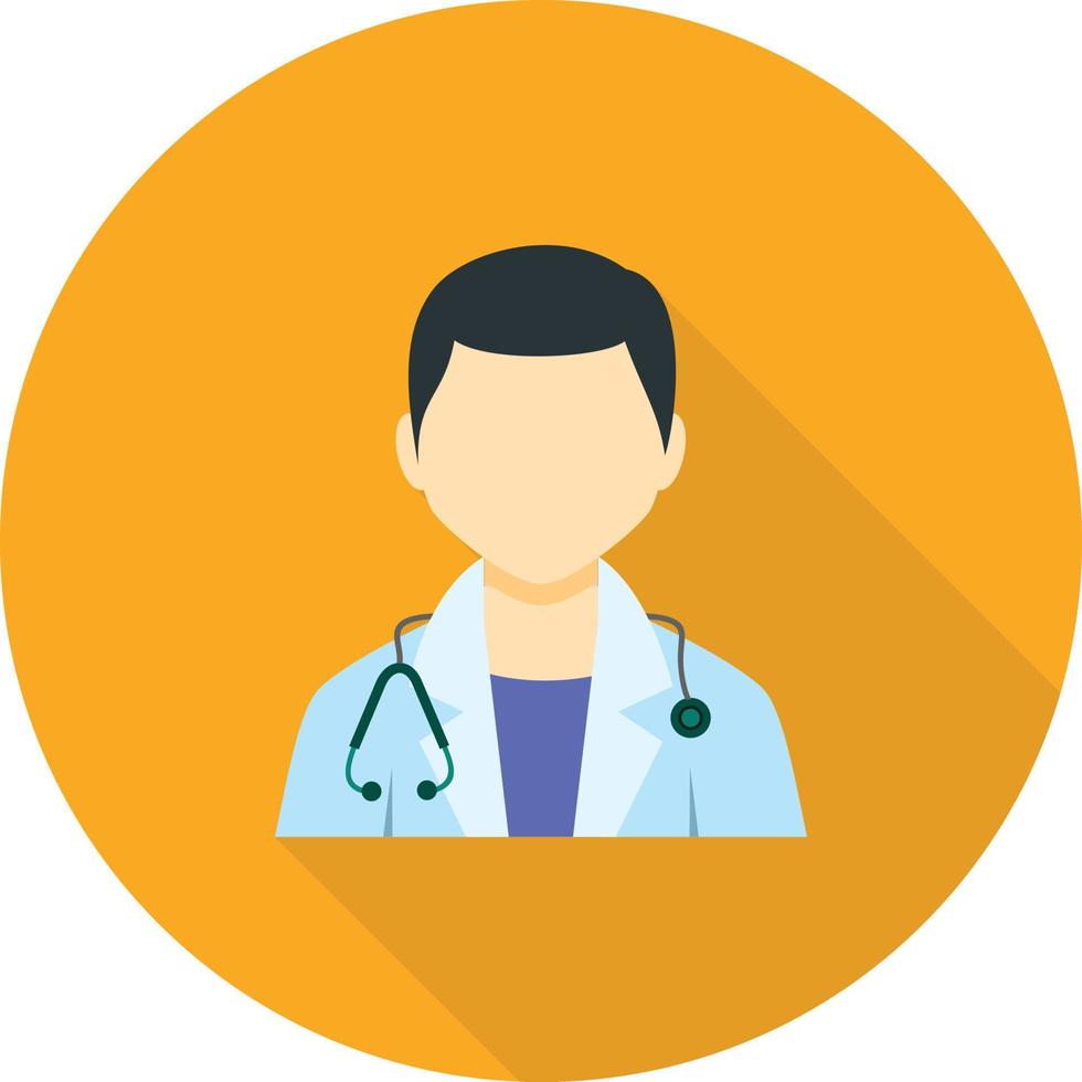 Doctor Flat Long Shadow Icon vector