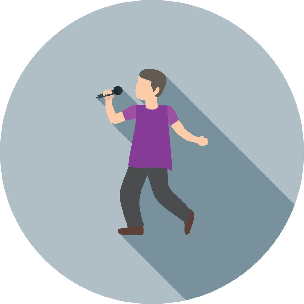 Man Singing Flat Long Shadow Icon vector