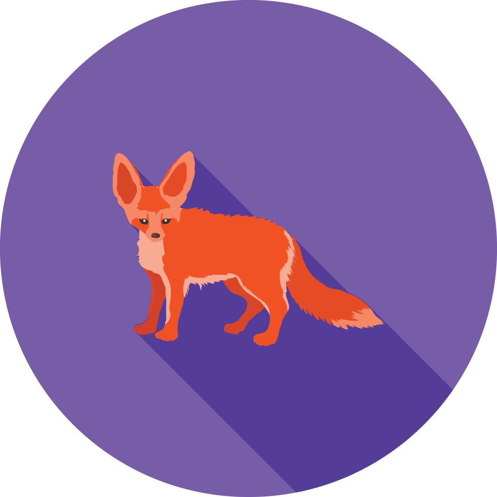 Fox Flat Long Shadow Icon vector