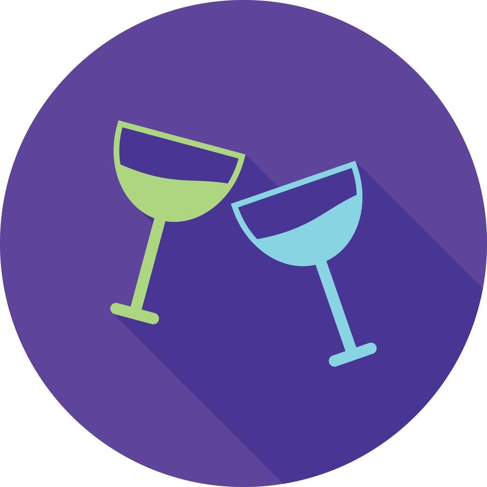 Party Glasses Flat Long Shadow Icon vector