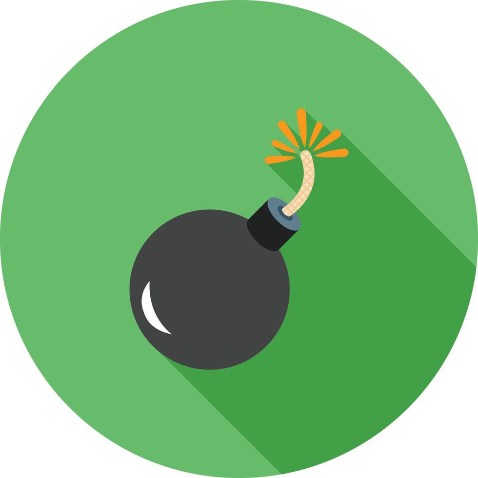 Exploding Cannon Ball Flat Long Shadow Icon vector