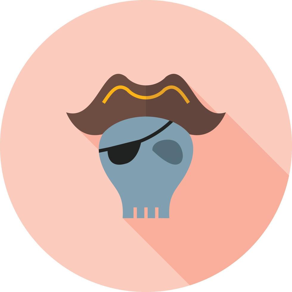 Pirate Skull I Flat Long Shadow Icon vector