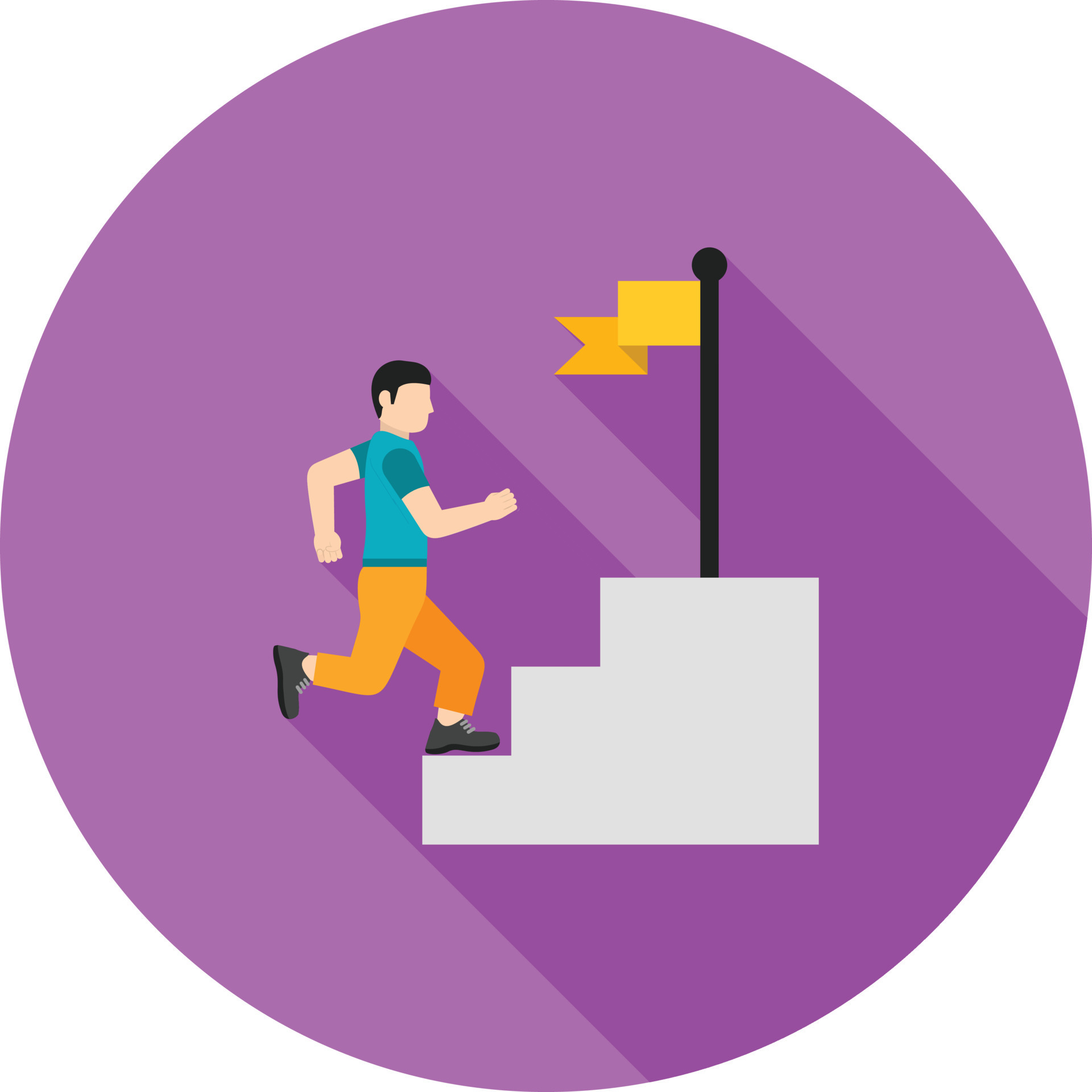 Goal Oriented Flat Long Shadow Icon 11269398 Vector Art at Vecteezy