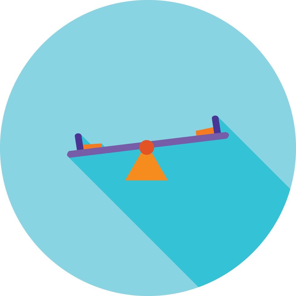 Seesaw Flat Long Shadow Icon vector