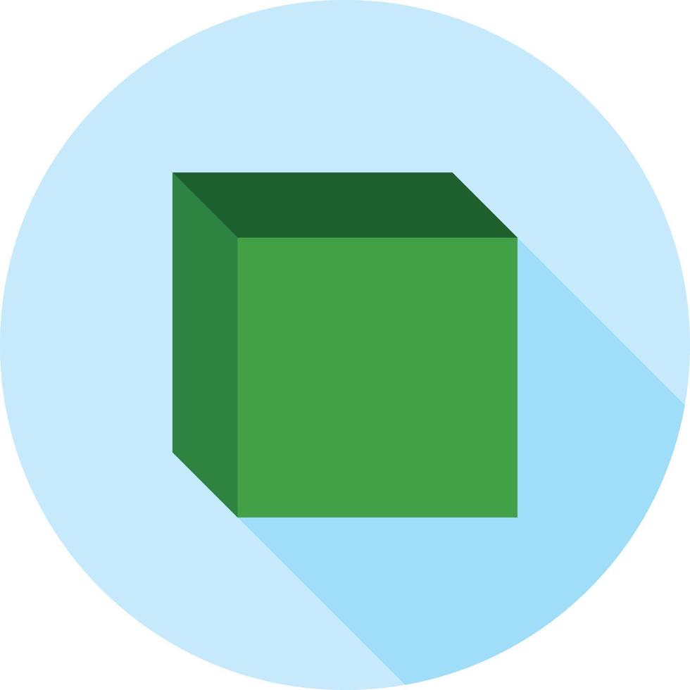 Cube Flat Long Shadow Icon vector