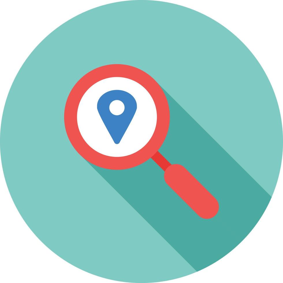 Search Location Flat Long Shadow Icon vector