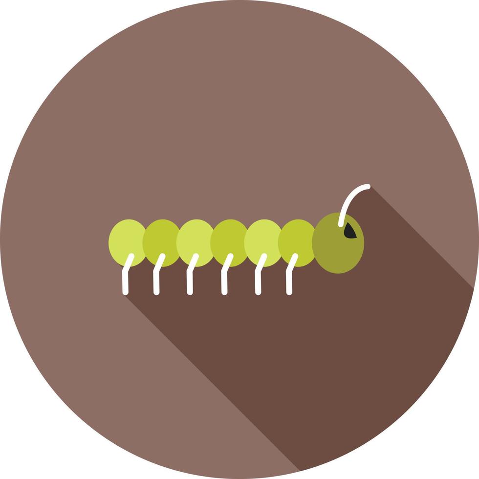 Worm Flat Long Shadow Icon vector