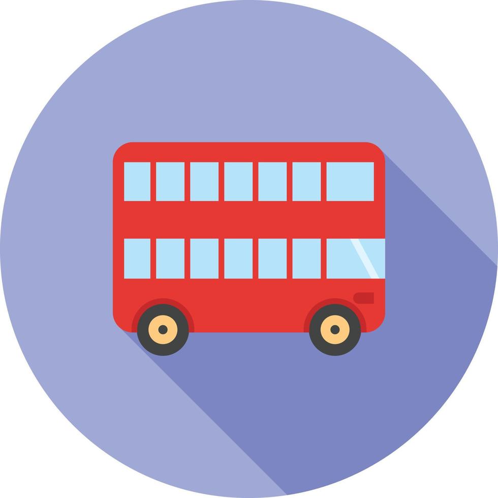 Double Bus Flat Long Shadow Icon vector