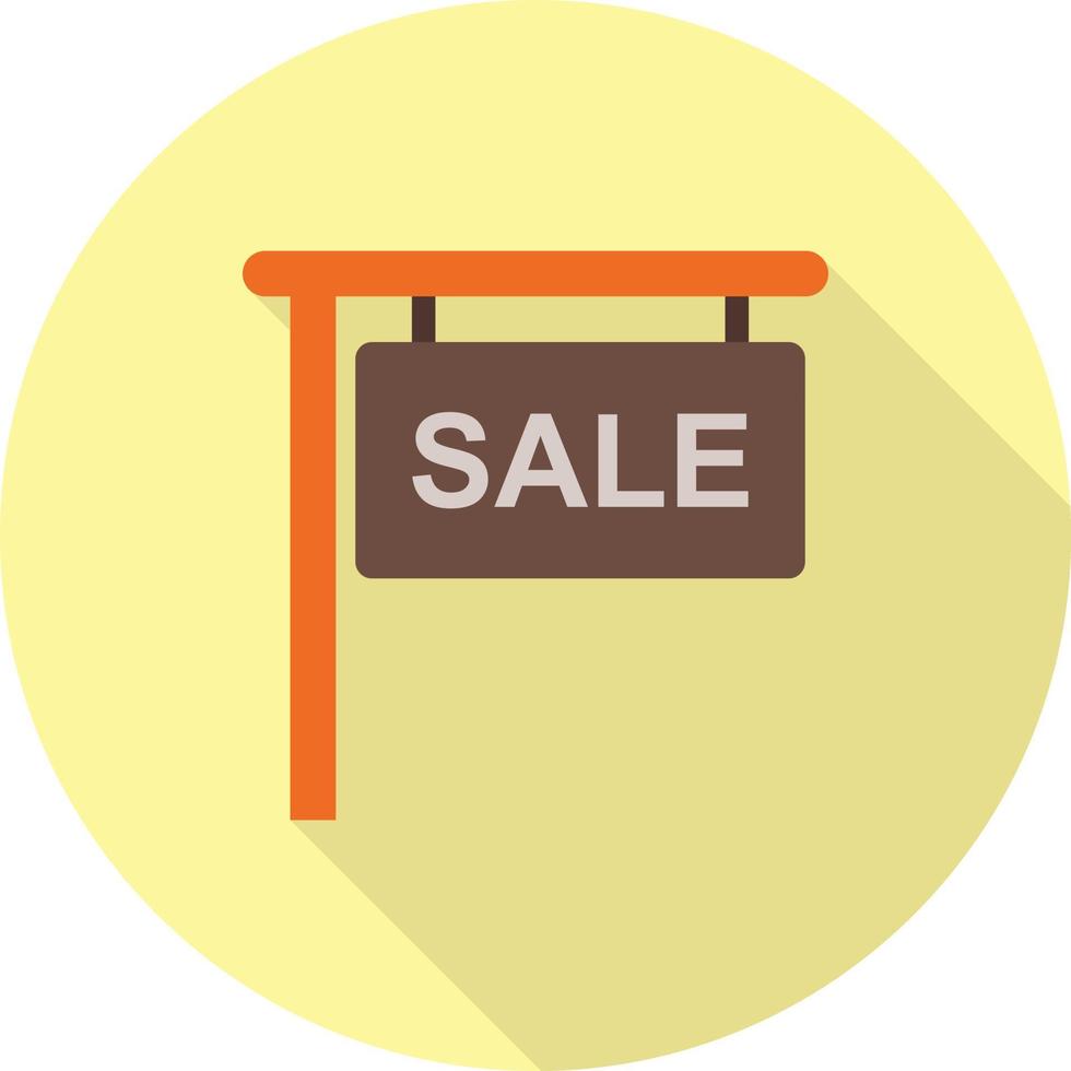 Sale Sign Flat Long Shadow Icon vector