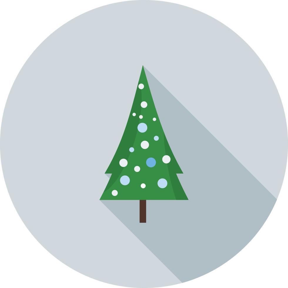 árbol en la nieve plana larga sombra icono vector