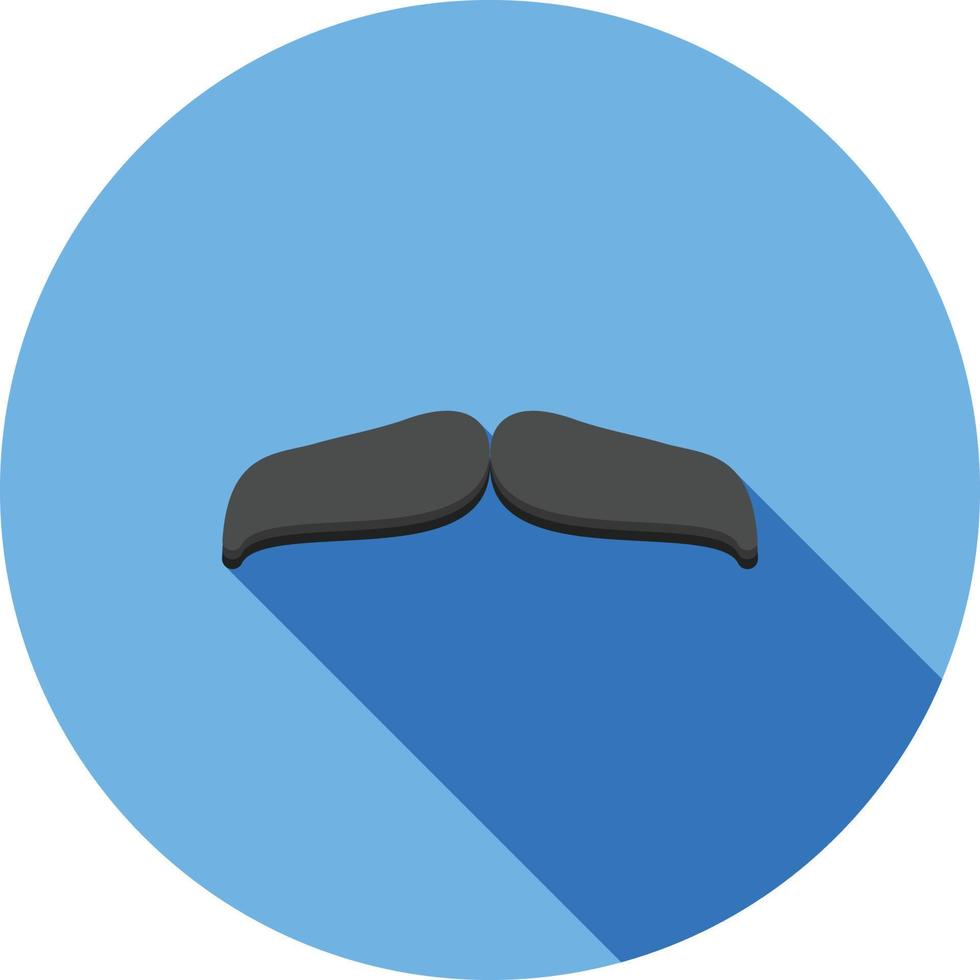 Moustache II Flat Long Shadow Icon vector