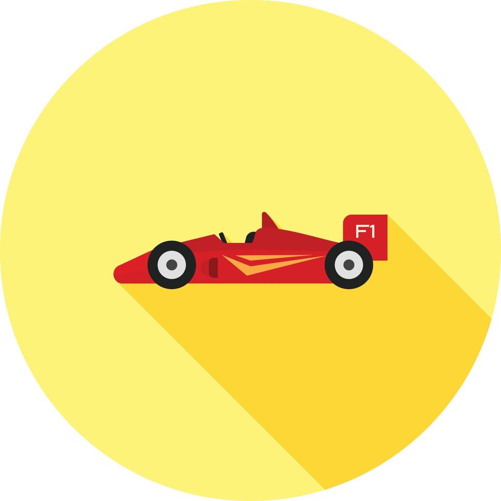 Sports Car Flat Long Shadow Icon vector