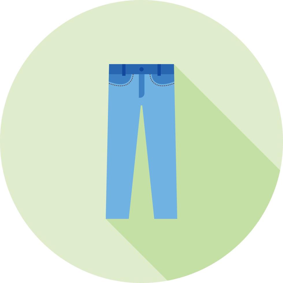 Icono de larga sombra plana de pantalones vector
