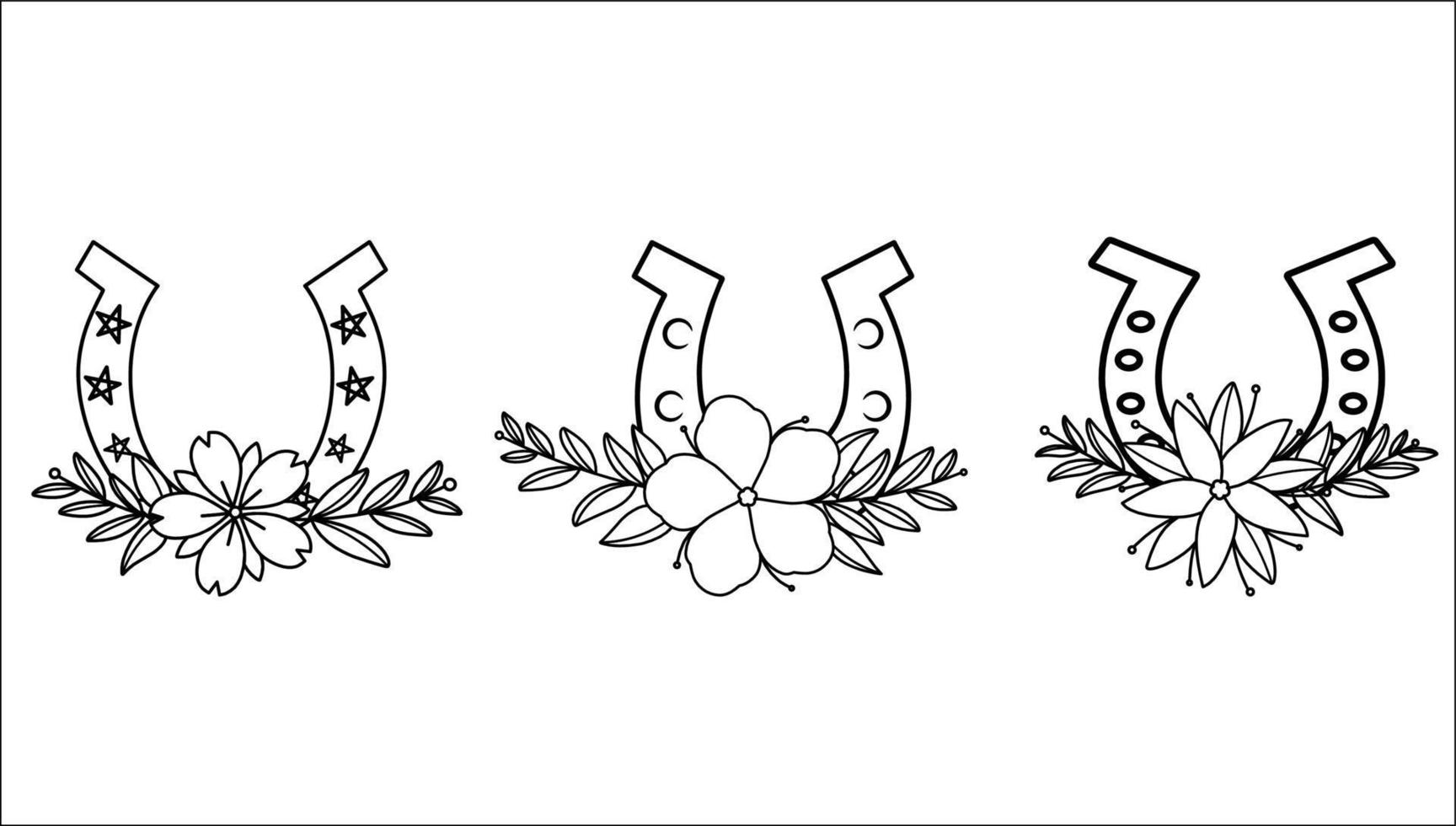 herradura de arte lineal con colección de flores en blanco y negro 11269701 Vector en Vecteezy herradura de arte lineal con colección de flores en blanco y negro 11269701 Vector en Vecteezy