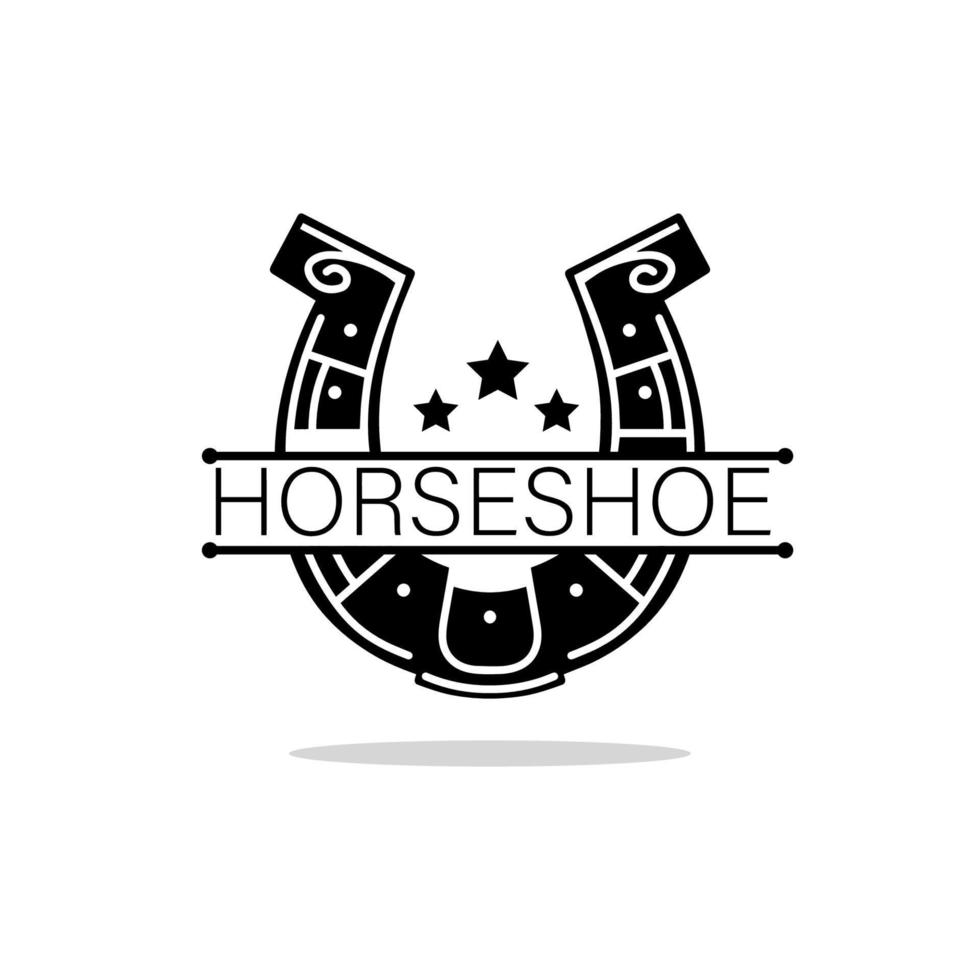 Horseshoe Logo Vector Illustrations on White Background