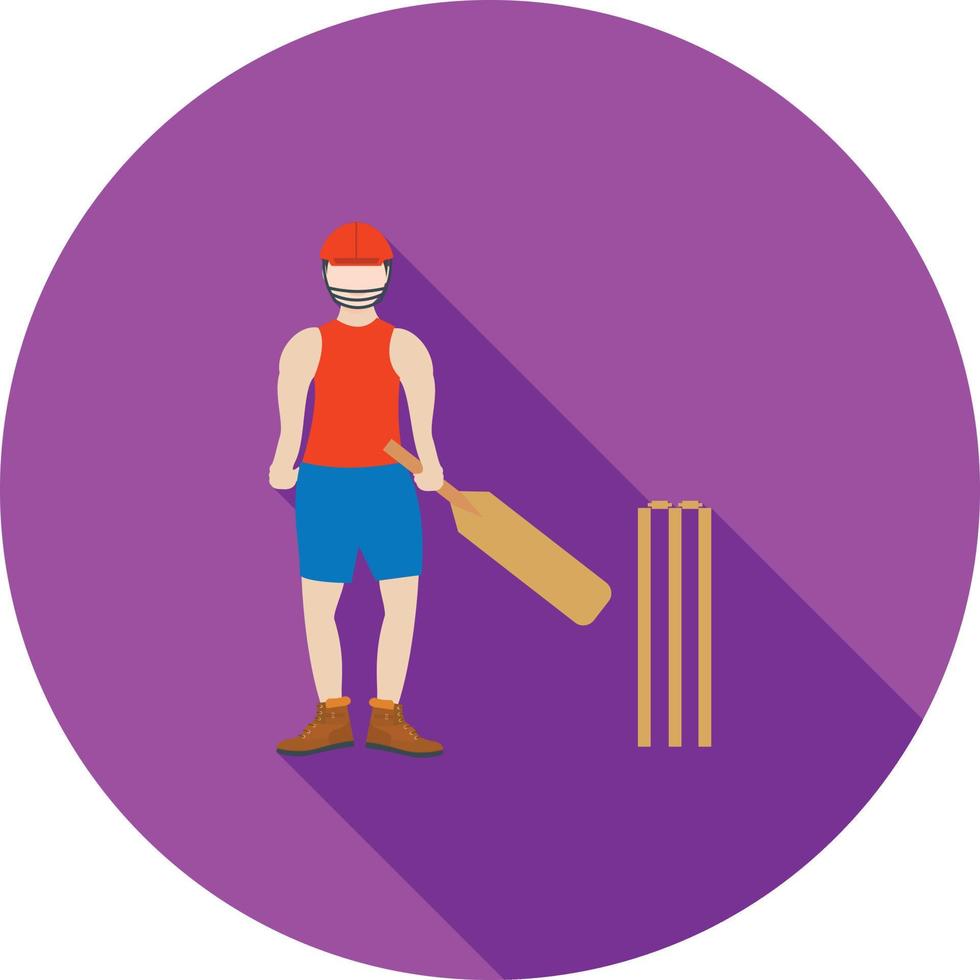 Batting Flat Long Shadow Icon vector