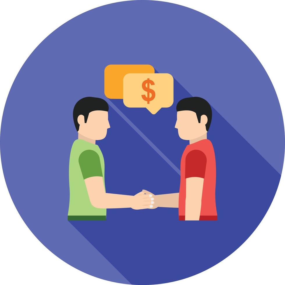 Payment Discussion Flat Long Shadow Icon vector