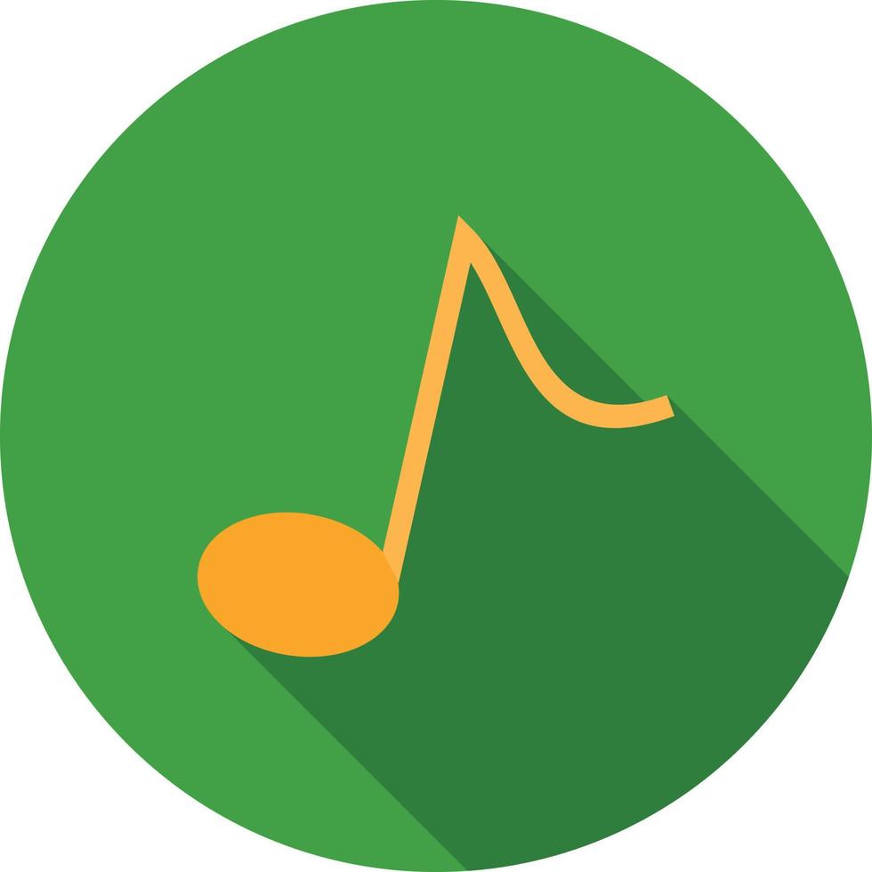 Music Note II Flat Long Shadow Icon vector