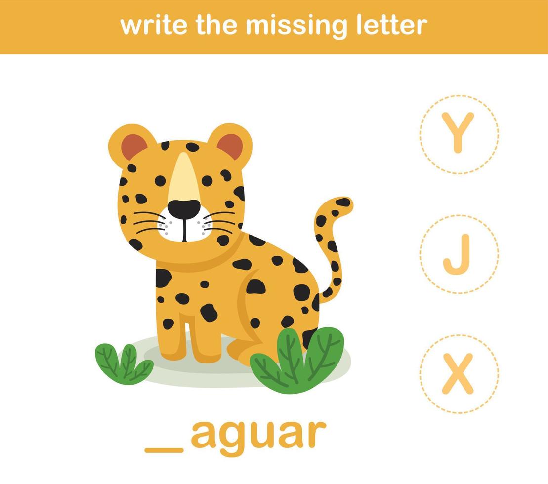 write the missing letter,illustration, vector