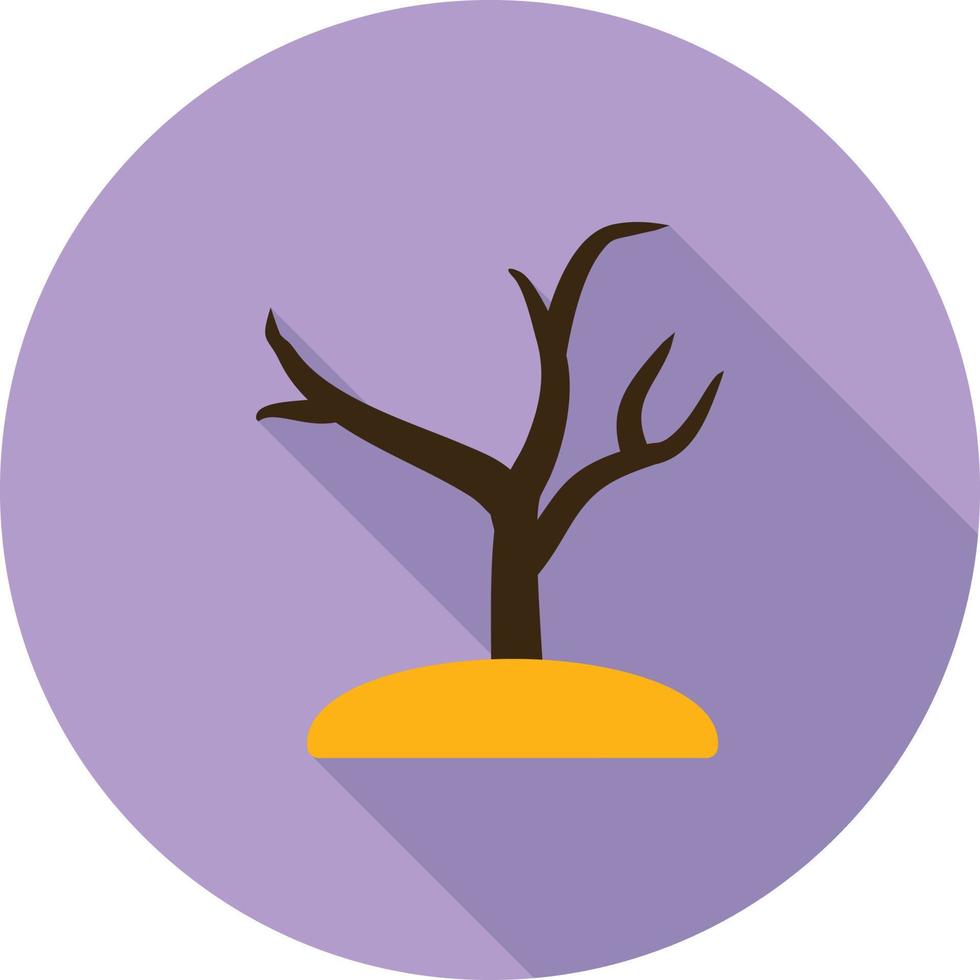 Autumn Tree Flat Long Shadow Icon vector