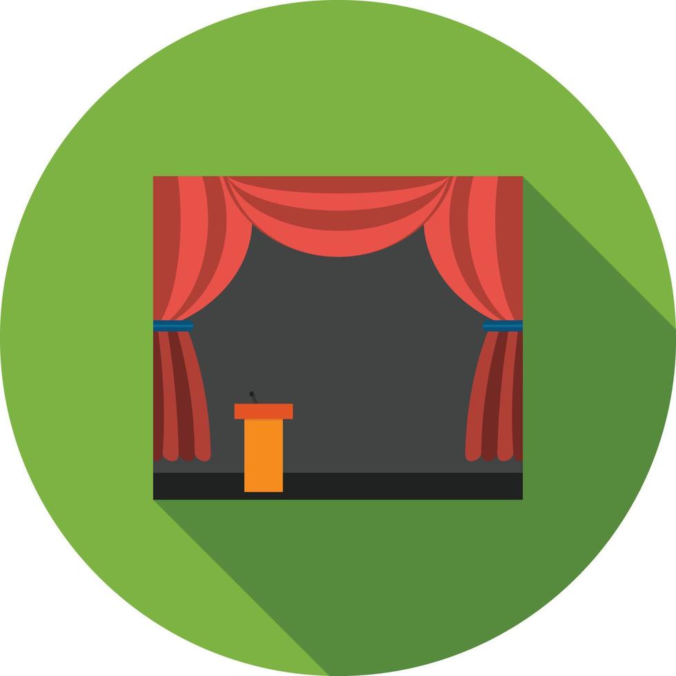 Stage Flat Long Shadow Icon vector