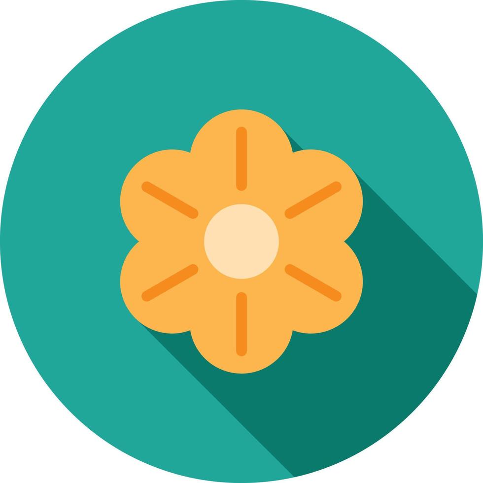 flor, plano, largo, sombra, icono vector