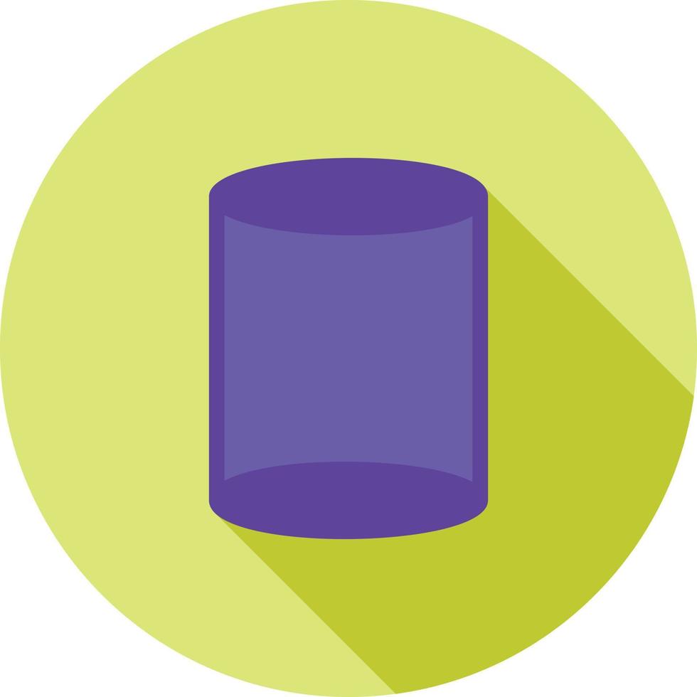 Cylinder Flat Long Shadow Icon vector