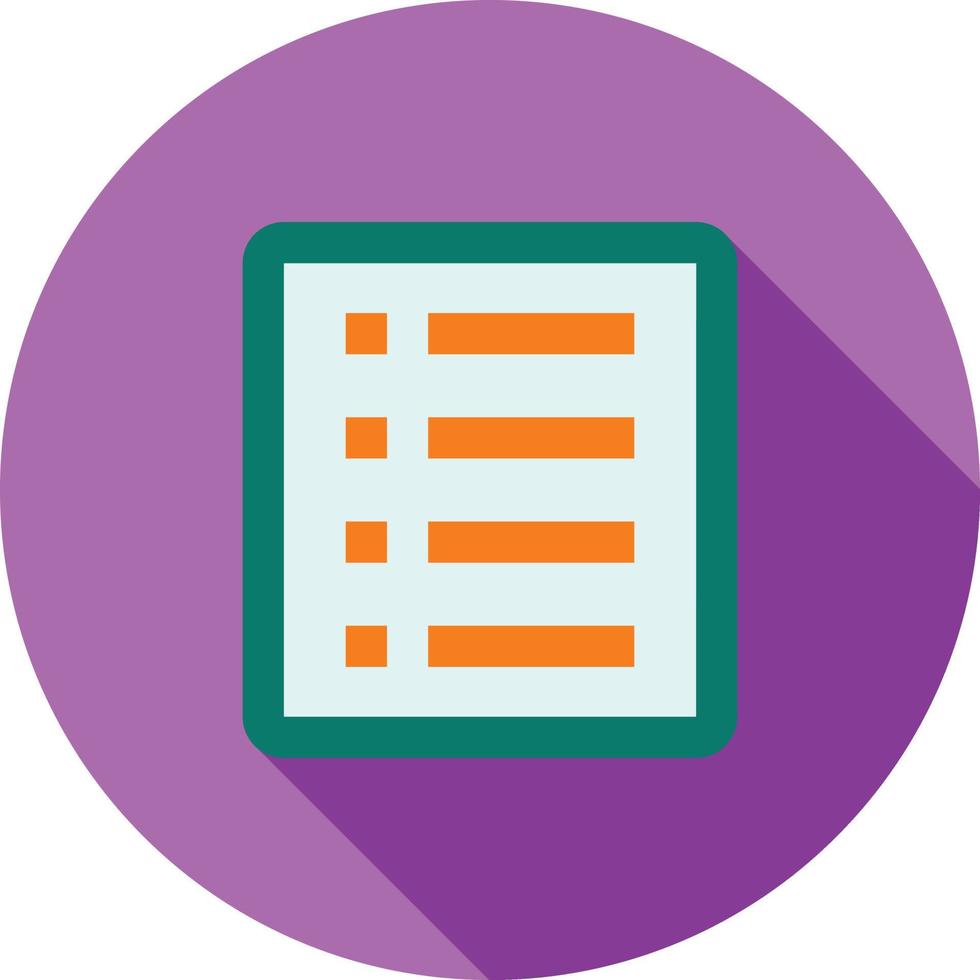 List View Flat Long Shadow Icon vector