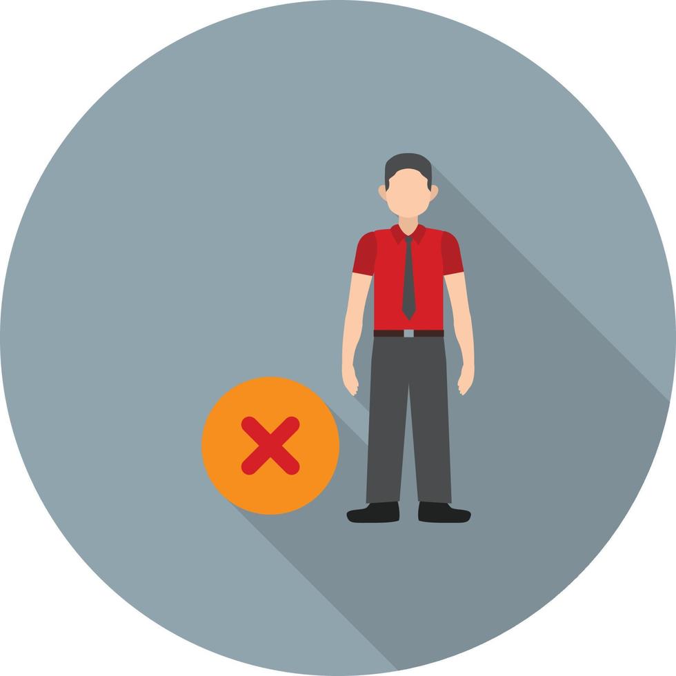 Remove User Flat Long Shadow Icon vector