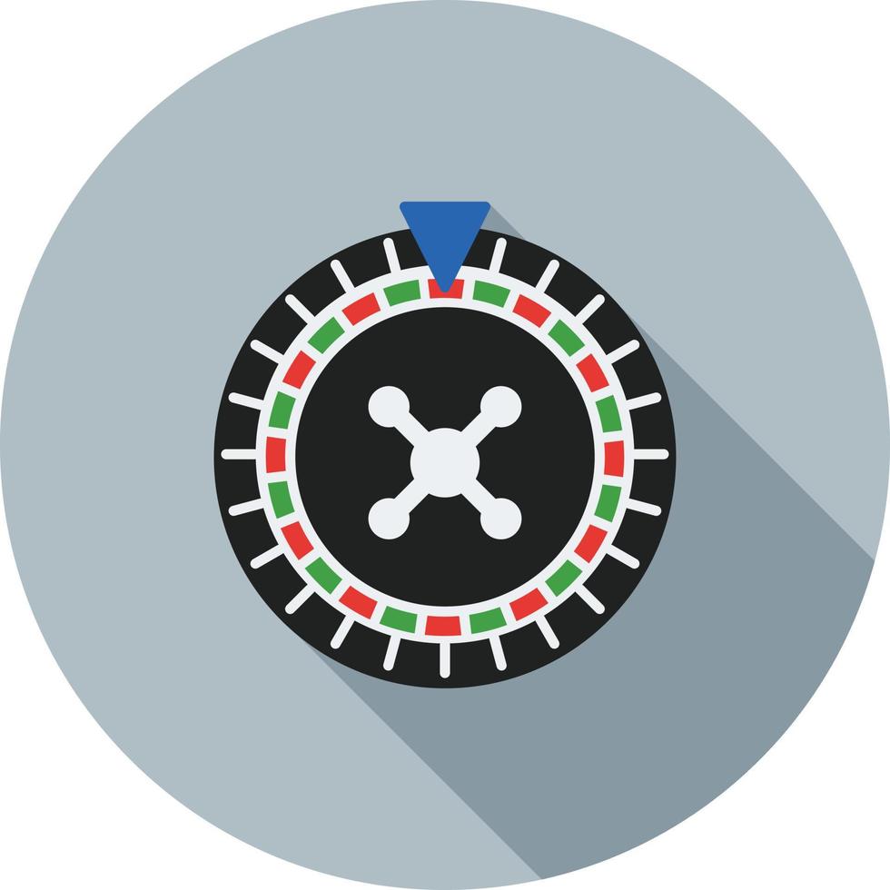 ruleta i plana larga sombra icono vector