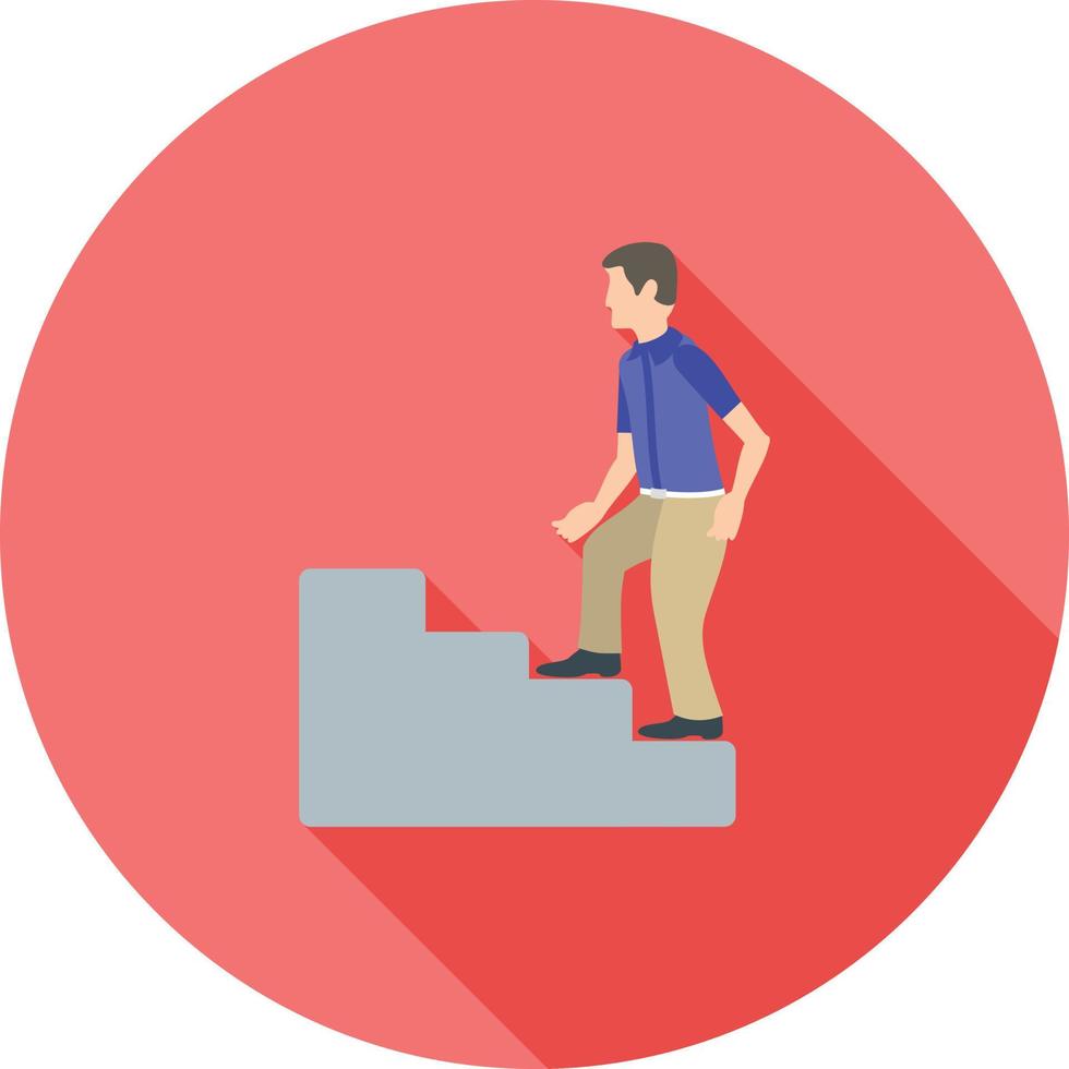 Climbing Stairs Flat Long Shadow Icon vector