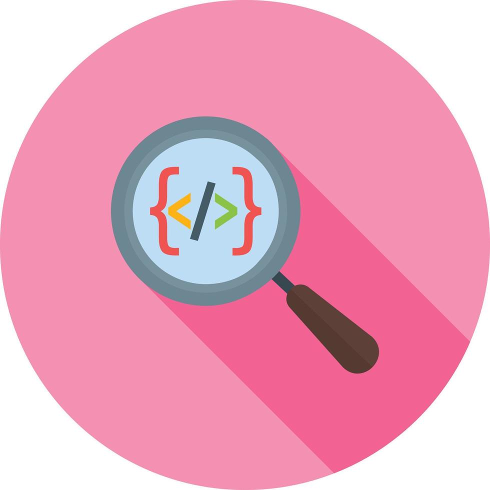 Search from Code Flat Long Shadow Icon vector