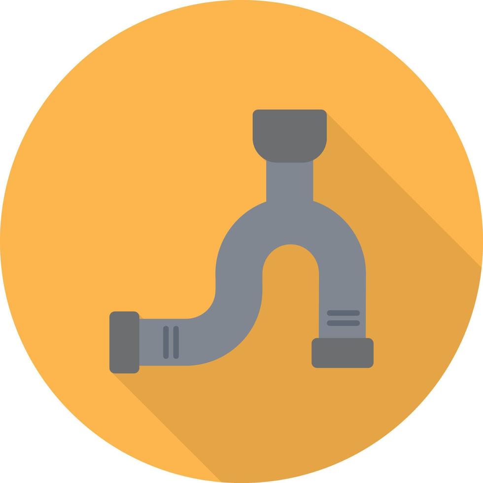 Pipeline Flat Long Shadow Icon vector