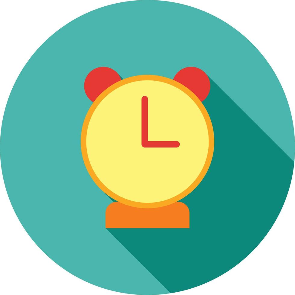 Alarm Clock Flat Long Shadow Icon vector